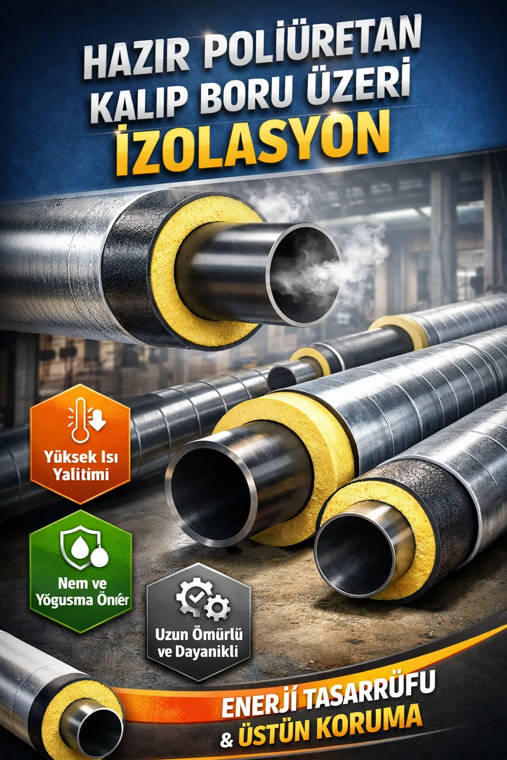 prefabrik poliüretan boru izolasyonu imalatı